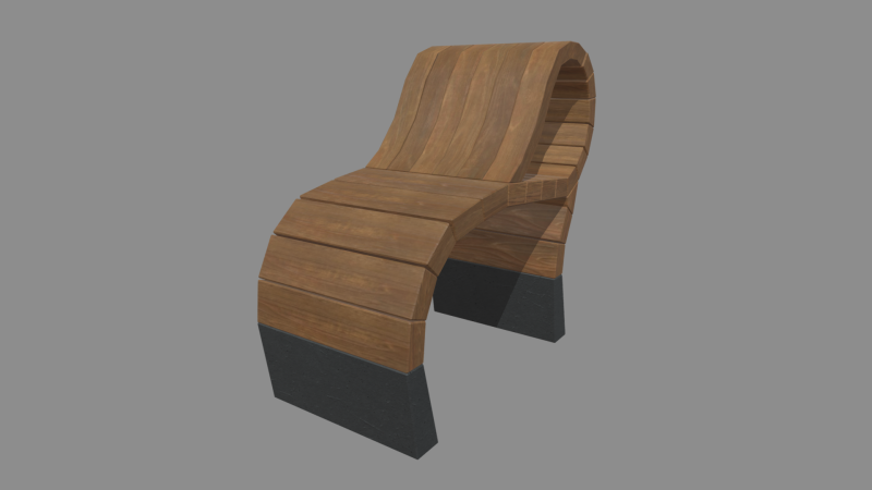 Low Poly Bench 06 3D Model .c4d .max .obj .3ds .fbx .stl .blend 