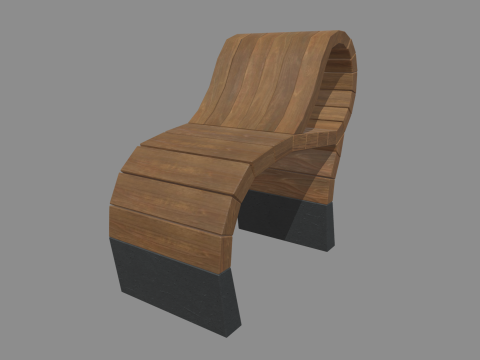 Low Poly Bench 06 3D Model