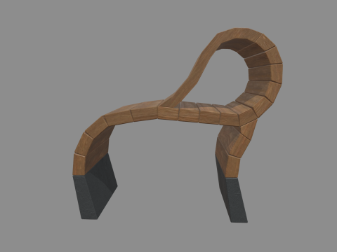 Low Poly Bench 06 3D Model