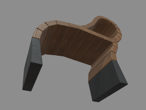 Low Poly Bench 06 3D Model