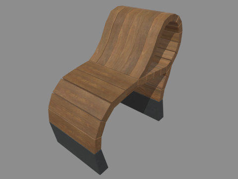 Low Poly Bench 06 3D Model