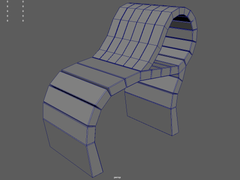 Low Poly Bench 06 3D Model