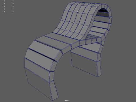 Low Poly Bench 06 3D Model