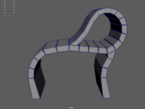 Low Poly Bench 06 3D Model