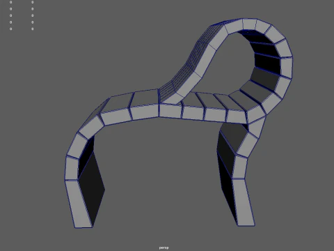 Low Poly Bench 06 3D Model