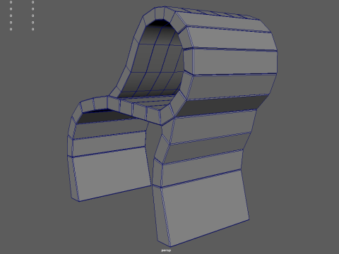 Low Poly Bench 06 3D Model