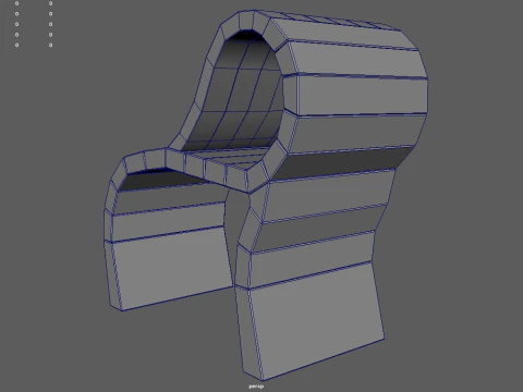 Low Poly Bench 06 3D Model