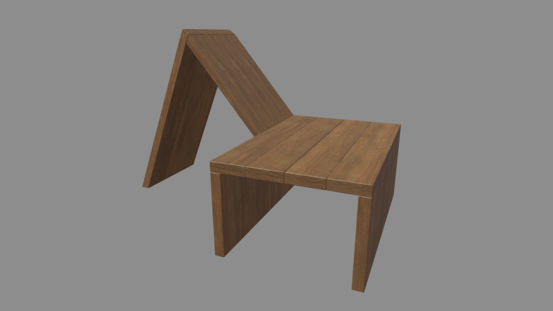 Low Poly Bench 07 3D Model .c4d .max .obj .3ds .fbx .stl .blend