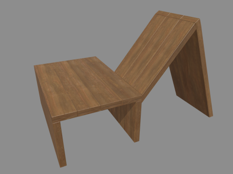 Low Poly Bench 07 3D Model