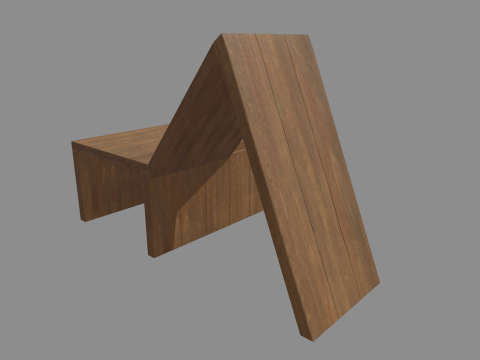 Low Poly Bench 07 3D Model