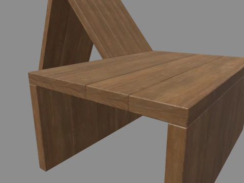 Low Poly Bench 07 3D Model