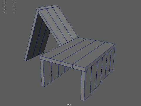 Low Poly Bench 07 3D Model