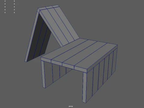 Low Poly Bench 07 3D Model