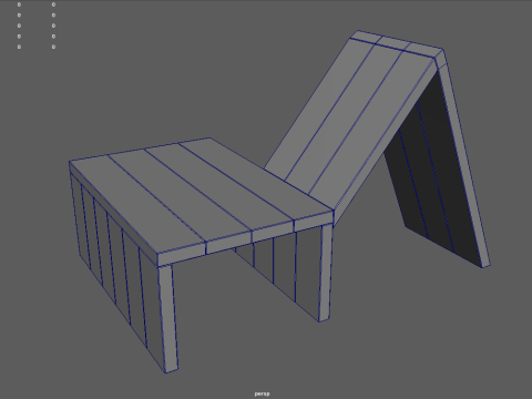 Low Poly Bench 07 3D Model