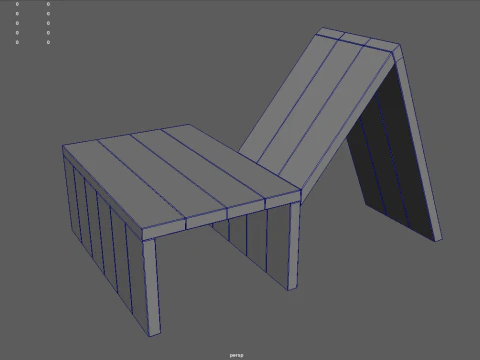 Low Poly Bench 07 3D Model