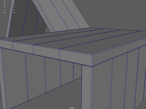 Low Poly Bench 07 3D Model