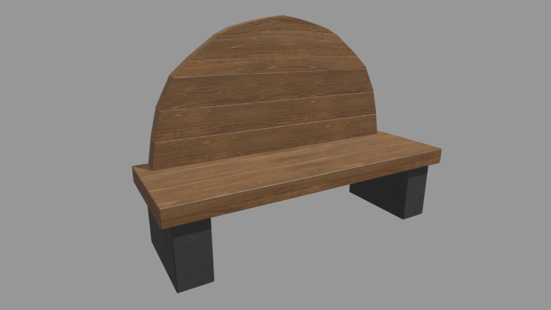 Low Poly Bench 08 Model 3D .c4d .max .obj .3ds .fbx .stl .blend