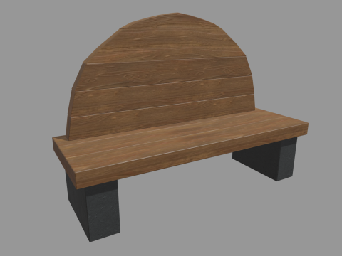Low Poly Bench 08 3D Model