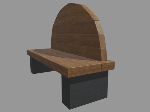 Low Poly Bench 08 Model 3D