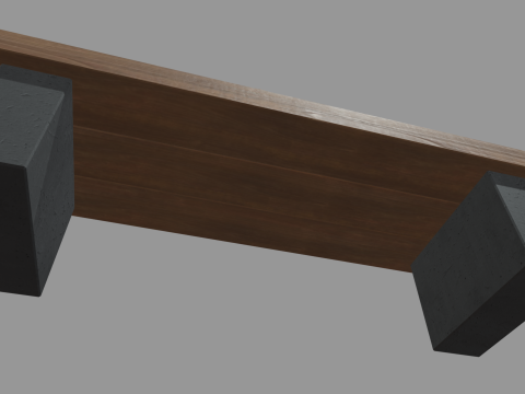 Low Poly Bench 08 Model 3D