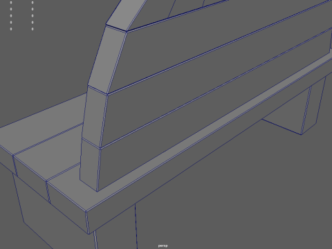 Low Poly Bench 08 Model 3D