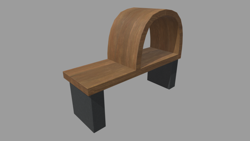 Low Poly Bench 09 3D Model .c4d .max .obj .3ds .fbx .stl .blend