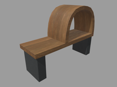 Low Poly Bench 09 3D Model