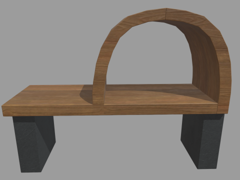 Low Poly Bench 09 3D Model