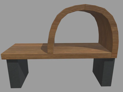 Panca Low Poly 09 Modello 3D