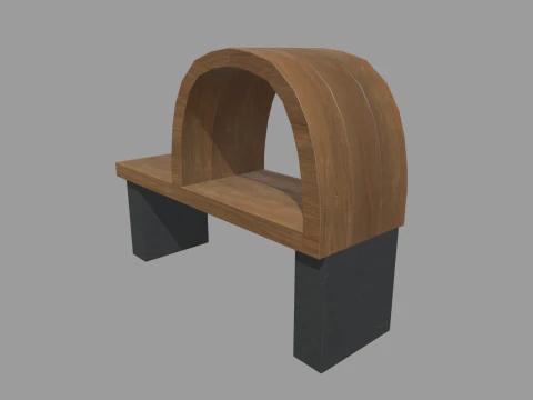 Panca Low Poly 09 Modello 3D