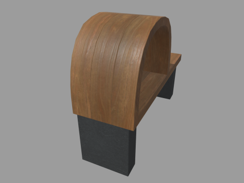 Low Poly Bench 09 3D Model