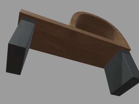 Panca Low Poly 09 Modello 3D