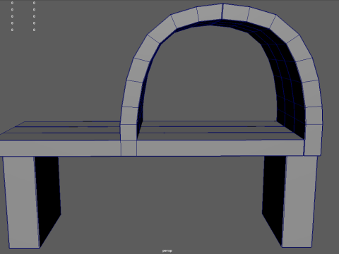 Low Poly Bench 09 3D Model
