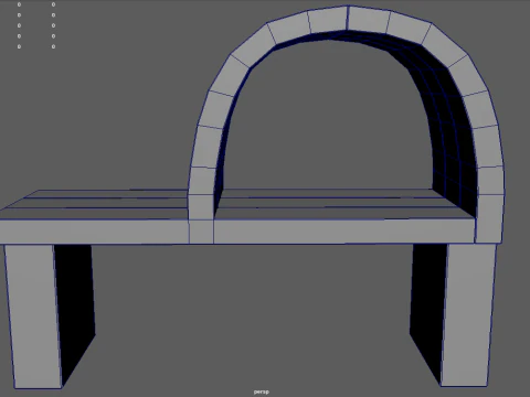 Panca Low Poly 09 Modello 3D