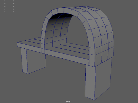 Low Poly Bench 09 3D Model
