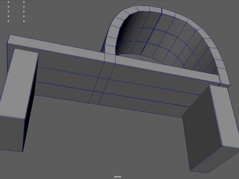 Panca Low Poly 09 Modello 3D