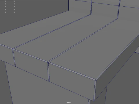 Panca Low Poly 09 Modello 3D