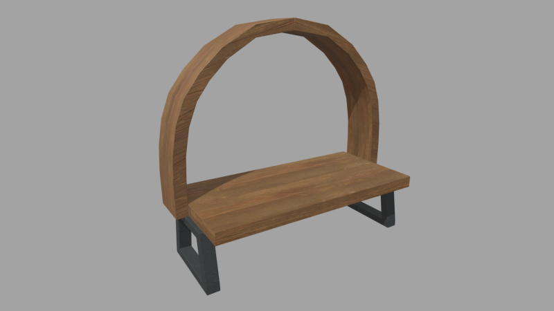 Low Poly Bench 010 3D Model .c4d .max .obj .3ds .fbx .stl .blend