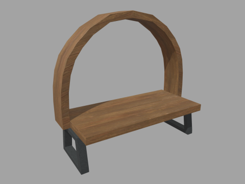 Low Poly Bench 010 3D Model
