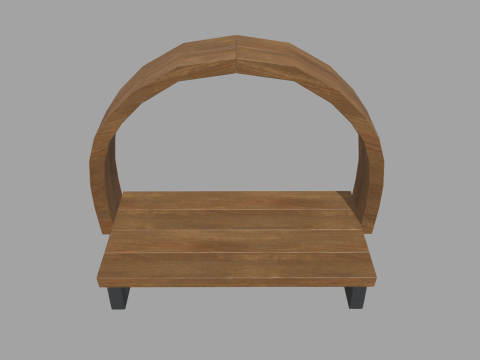Low Poly Bench 010 3D Model