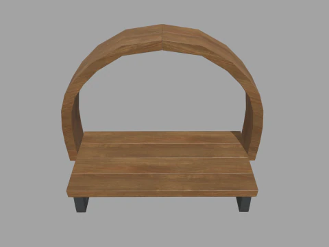 低聚长凳010 3D 模型