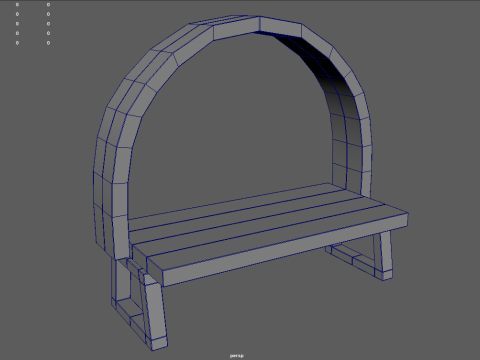 Low Poly Bench 010 3D Model