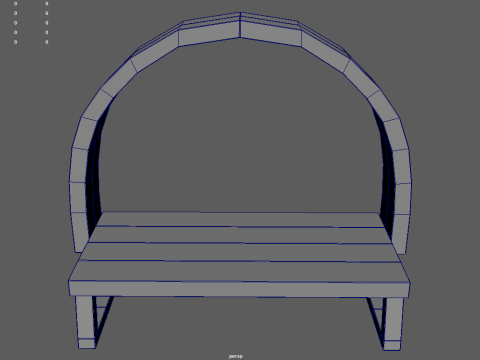 Low Poly Bench 010 3D Model