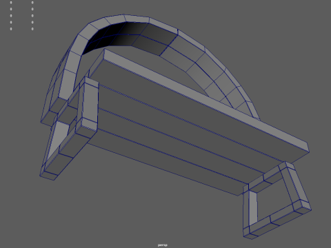 Low Poly Bench 010 3D Model