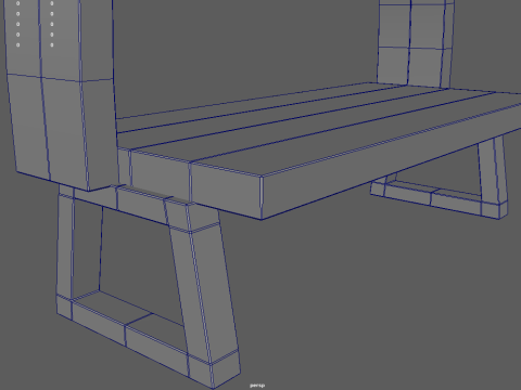 Low Poly Bench 010 3D Model