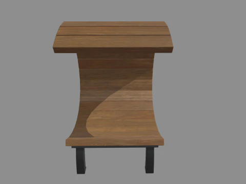 Low Poly Bench 011 3D Model