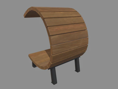 Low Poly Bench 011 3D Model