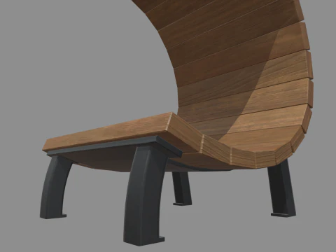 Low Poly Bench 011 3D Model