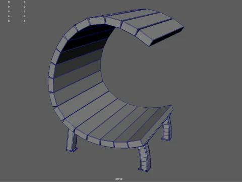 Low Poly Bench 011 3D Model