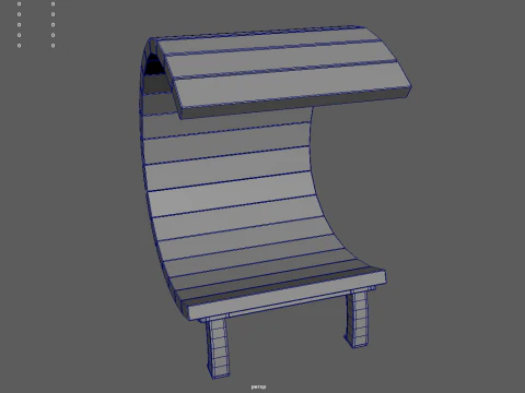 Low Poly Bench 011 3D Model